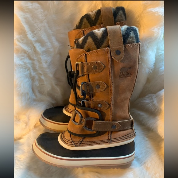 Sorel Womens Joan Of Attic Chevron Knit II Waterproof Boots Womens Size 7 New W - Picture 1 of 10